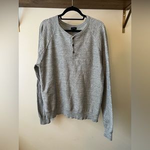 J Crew Men’s Cotton Crew Neck Henley Sweater Size L